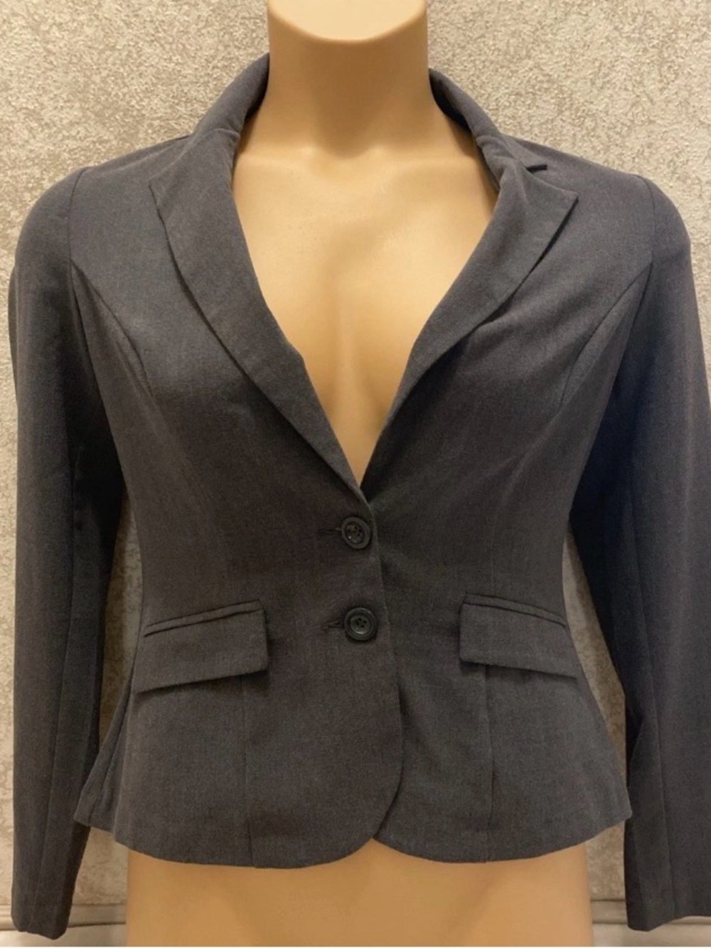 Papaya Charcoal Gray Two-Button Tailored Blazer